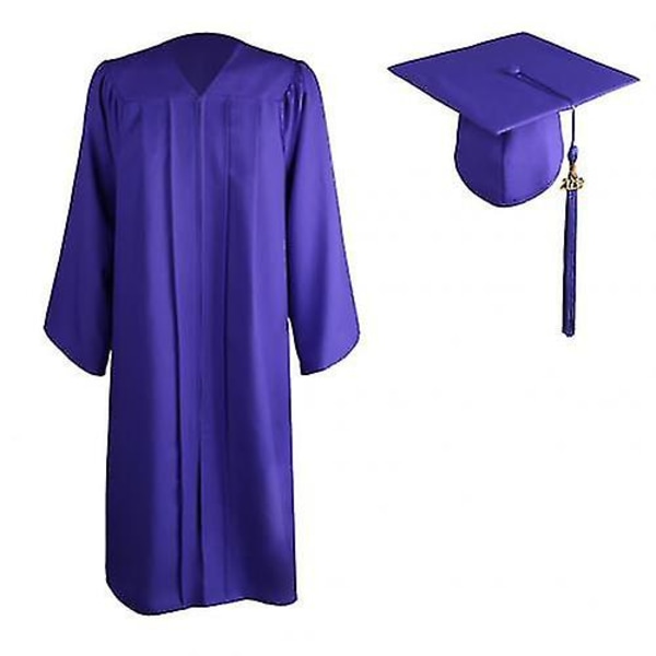 2022 Voksen Zip Closure University Academic Graduation Gowne Mortarboard Cap Purple XXXXL