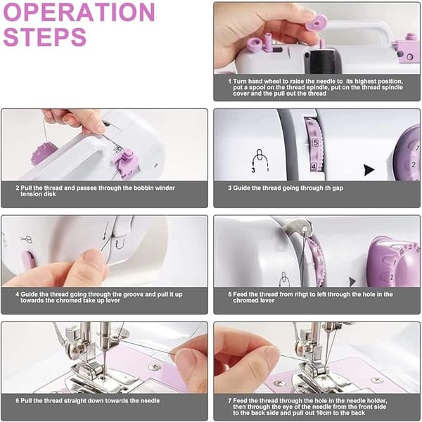 Electric Sewing Machine with 12 Stitches, Portable and Adjustable Speed