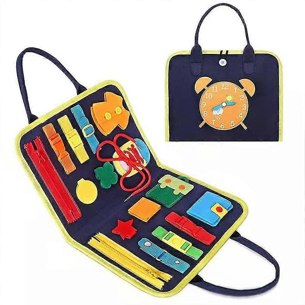 Soft Fabric Educational \"Busy Board\", Sensory Learning Tool for Preschoolers