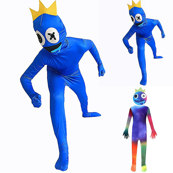 4-9-vuotiaille lapsille unisex Rainbow Friends -cosplay-asu Halloween-hyppyasu juhla-asu lahja Multicolor 4-5 Years