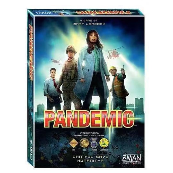 Pandemic-lautapeli (peruspeli) | Yhteistyölautapeli aikuisille ja perheille | Ikäsuositus 8+ | 2–4 pelaajaa | Keskimääräinen peliaika 45 minuuttia