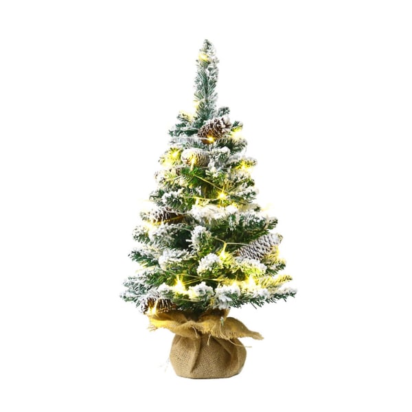 Mini juletræ med LED-lys Realistisk udseende levende farve Batteridrevet oplyst kunstigt juletræspynt 45cm,Warm light