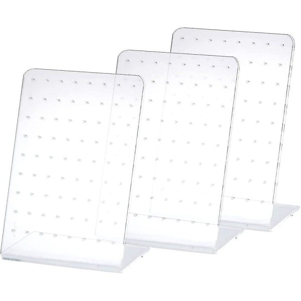 72-huls Øreringe Øreringe Smykker Display Plastik Display Stativ Organizer Stativ Display Transparent Akryl Øreringe Display 3-delt Detailhandel Display Pe