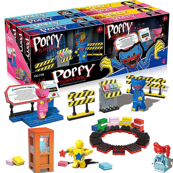 Poppi Game Playtime Skräckspel Bobby Series Mini Bricks Building Block 4 In1plast Toy Kids Educational Toy Juguete