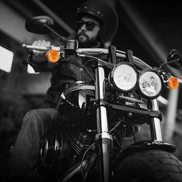 Motorcykelblinklys Krom Forreste Baglygter til Chopper (4 stk.) Silver  Yellow