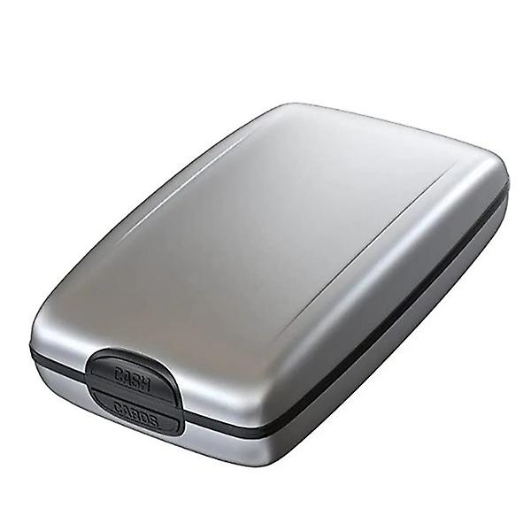 Rfid Magnetic Bank Card Box Aluminium Metall Korthållare Plånbok Silver
