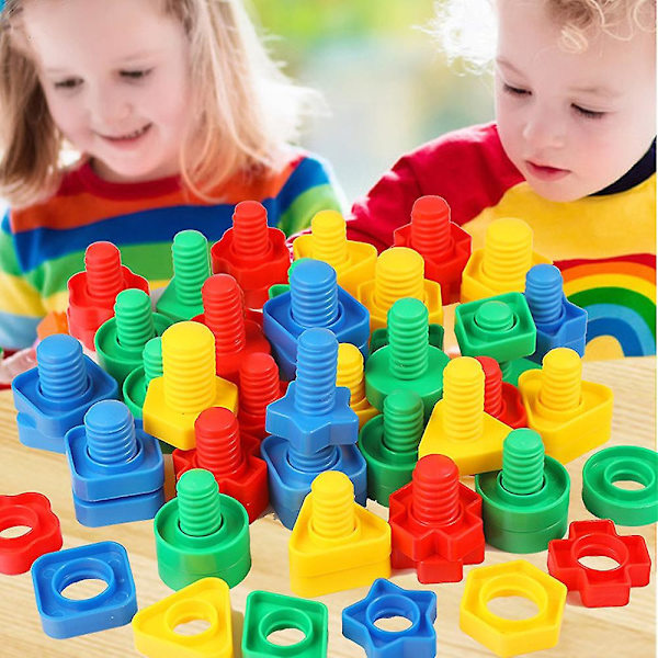 Børne Baby DIY Skrue Samlet Legetøj Form Matchende Byggeklodser Tidlig Uddannelse Stable Legetøj