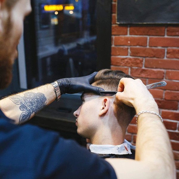 Cut Throat Razors Professionel lige barberkniv Rustfrit stål Single Edge Blade Barber Barberbarberskraber til mænd - Traditionel genanvendelig barberkniv til overskæg