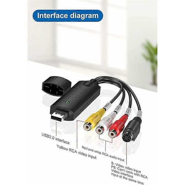VHS til digital omformer, Hi8 VHS til DVD videoopptakskort, digital video lydomformeradapter, VHS til USB