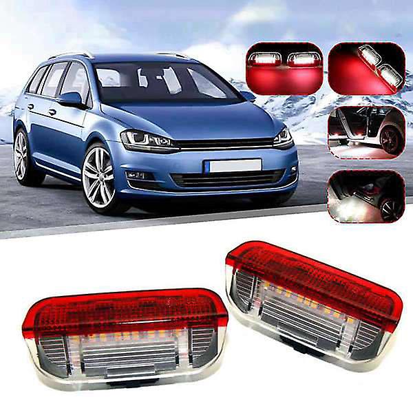 4 st LED-dörrvarningsljus Välkomstprojektor för Golf 6 7 Jetta Mk5 Mk6 Passat B6 B7 Cc Tiguan
