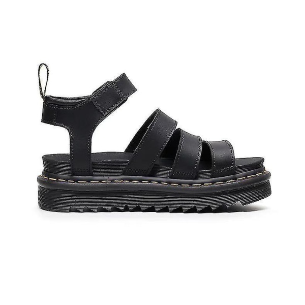 Damskor Chunky Sandaler Tjocka Sulor Remmar Blockplattformsskor Sommar Ny Storlek BLACK 39