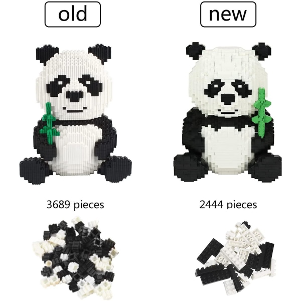 Panda Micro Byggstenar Djur Mini Byggleksak Tegel, 2444 Stycken Kljm-02modell 2840