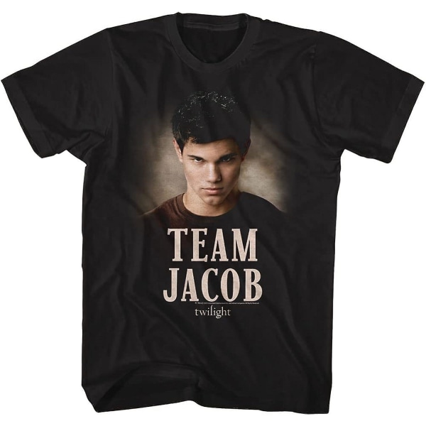 Twilight T-shirt Team Jacob Svart Unisex Vuxen Kortärmade T-shirts Vampire Romance Movie Graphic Tees S