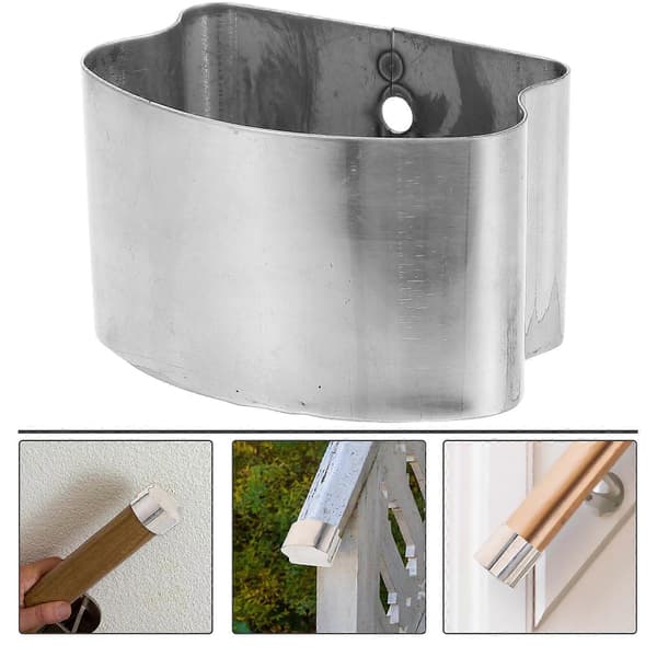 Räckesbeslag Hästskoform Rörskydd Räckesplugg Rörskyddskåpa Silver 6.6x4.4cm