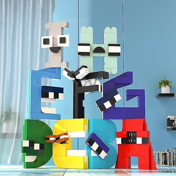 26 Stile Alphabet Byggeklodser Sæt Engelske Bogstaver Lore (a-z) Uddannelsesmæssige Mursten Legetøj Til Børn Kid Buildmoc Fødselsdagsgaver R