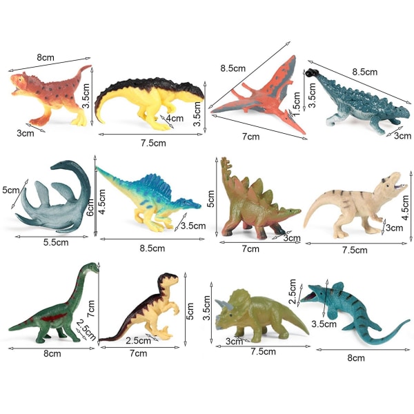 6 stk/sett Dyremodell Tønneformet Nøyaktig Håndverk Abs Pterosaure Dyremodell Ornament For Skrivebordsdekorasjon Jiyuge B