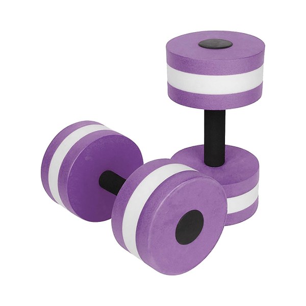 Mardi Gras 2024 1 Par Aqua Fitness Hantlar Skum Dumbbells Hand Barer Pool Resistance Träning Purple