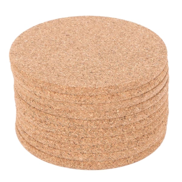 Set med 10 korkunderlägg för barer, 90 mm, 5 mm tjocka