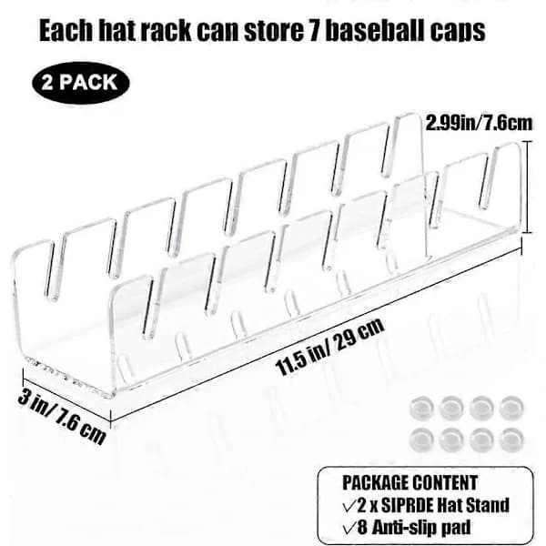 Baseball Cap Hattehylle, Display og Organizer - 2-pakning