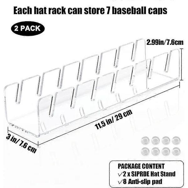Baseballkasket Hatthylde, Display og Organizer - 2-pak