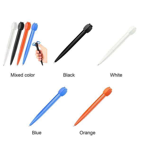 1/4x Fidget Spinner Pen Fidget Pen Spinner med ABCD Rotationshætte Kuglepen Blue