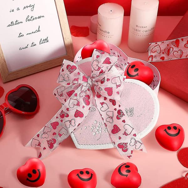 36 stk. Valentinsdag Hjerte Stressbolde Hjerte Smil Ansigt Stressbolde Til Valentinsdag P-yu Red