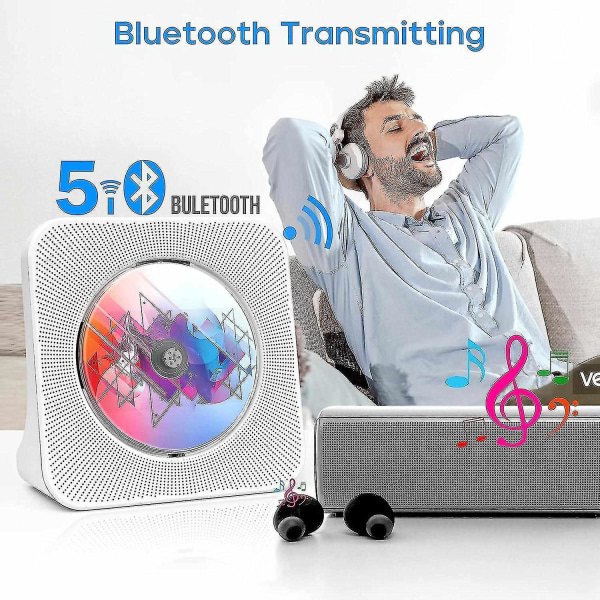 Desktop cd-afspiller med højttalere Hjem Bluetooth cd-afspiller med fjernbetjening