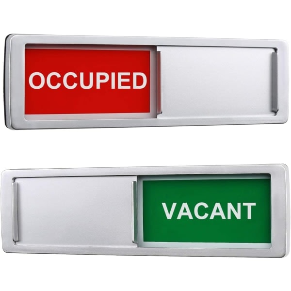 IC Sign Vacant Occupied Privacy, Vacant Occupied Door Sign Sliding Door Indicator Shows Room Vacant or Occupied, 7' x 2' - Silver