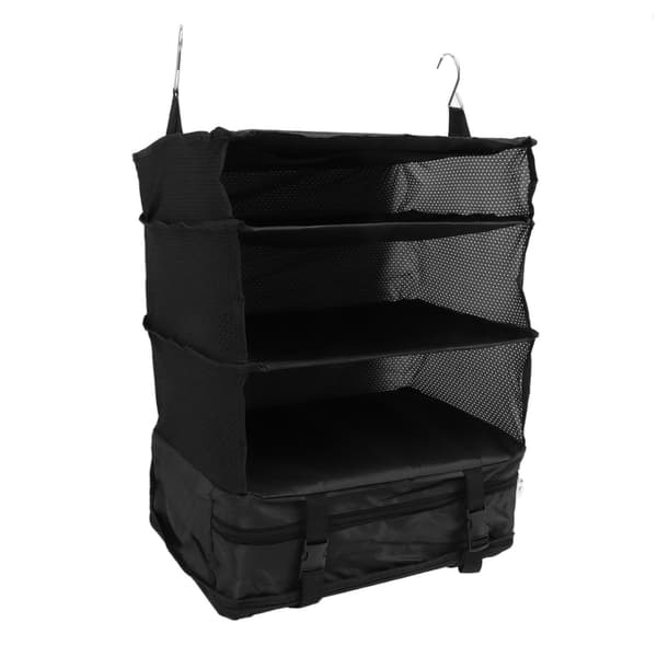 Hanging 3-Shelf Suitcase Portable Multifunctional Large Capacity Hanging Packing Cubes Storage Bag