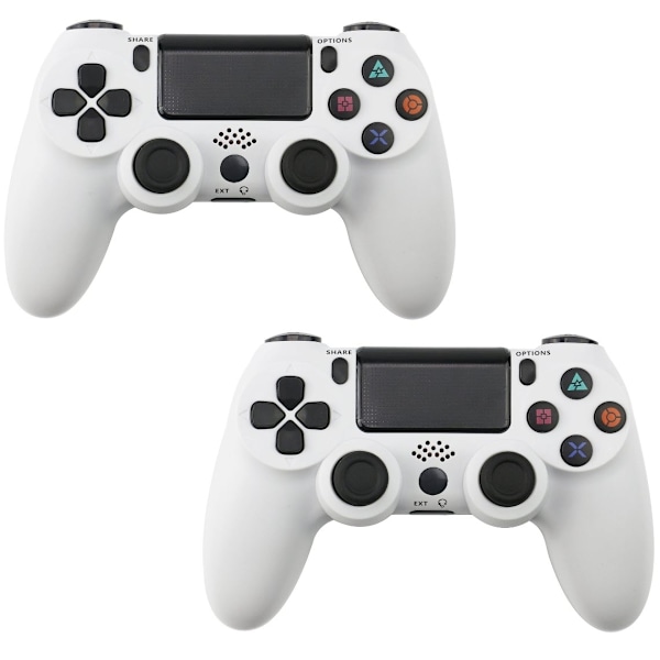 PS4 DoubleShock langattomat ohjaimet (2 kpl) Play-station 4:lle, vihreä naamiointi 2 Pcs White