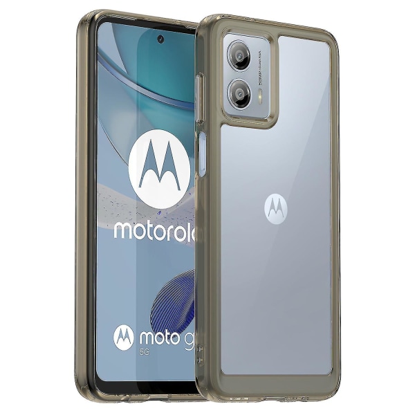 Motorola Moto G53 5G -puhelimen suojakotelo, naarmuuntumaton TPU + akryyli Transparent Grey