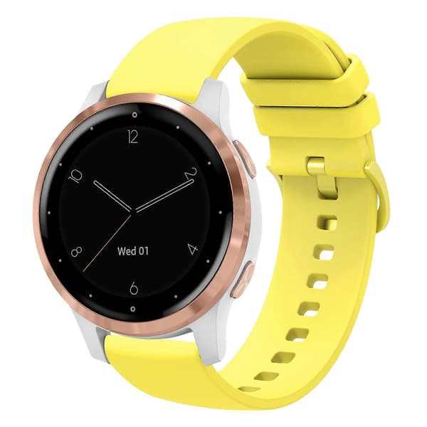 Silikoninen kellon ranneke Garmin Vivoactive 4S -kellolle Yellow