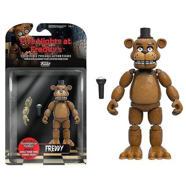 Fnaf Security Breach Actionfigurer Rörliga Leder Bonnie Foxy Freddy Chica Anime Figur Pvc Modellleksaker Hög Kvalitet BL Freddy 14cm