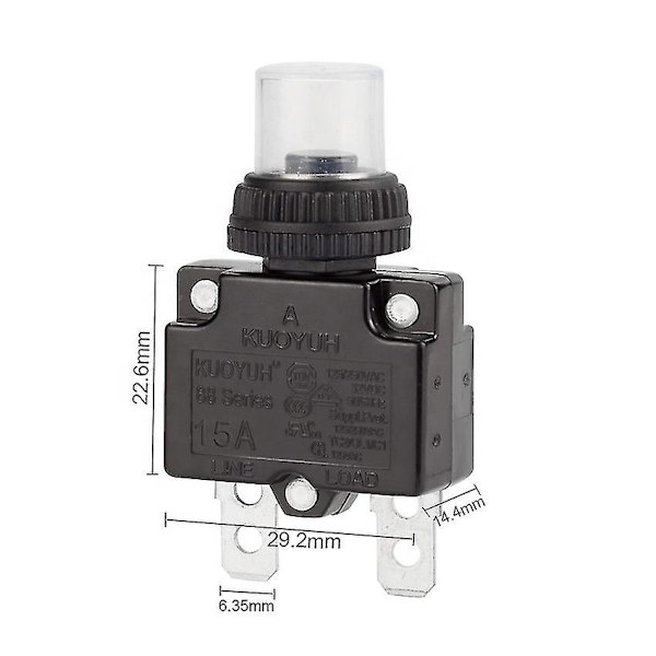 Kuoyuh 88 Serie 5a 10a 15a 20a 25a 30a Automatisk Nulstilling Termisk Overbelastningsbeskyttelse Strømafbryder Strømafbryder Kompatibel med Luftkompressor 16a