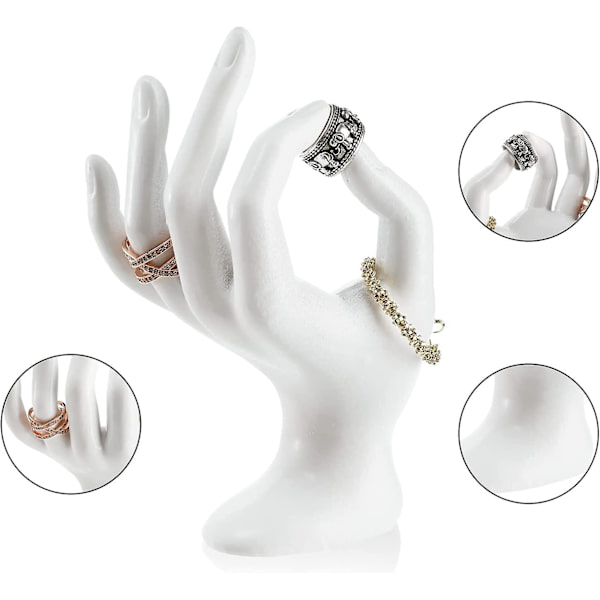 Pack Ring Handhållare, Smyckesdisplayhållare för Handen, Resin Armband Ringform Smyckesdisplay, Smyckesur Stativ för Hemorganisation