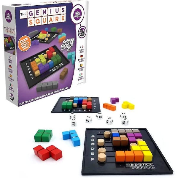 The Genius Square  Game Of The Year Award Winner! 60000+ Solutions Stem Puzzle Game! Roll The Dice & Race Your Opponent To Fill The Grid By Using Diff