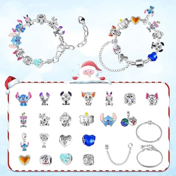 Pige Advent Kalender Armbånd Blind Box 24 Dage Jule-nedtælling Julekalender Julegave til Piger, Børn og Teenagere