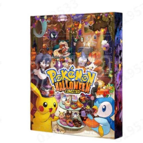 Julkalender med 29 st Kawaii Actionfigurer Pikachu Modelldocka Samling Leksaker för Barn Pojkar Pres pattern-calendar I