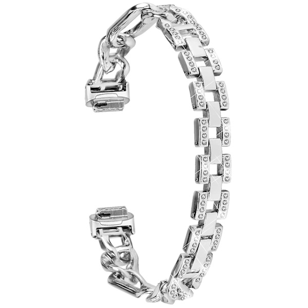 Armband i metalllegering för Fitbit Inspire 3 med bling-bling-dekor av strass - Silver Silver Style C Fitbit Inspire 3