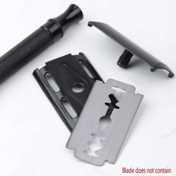 Double Edge Safety Razor Langt håndtag Klassisk Safety Razor Manual Shaver Holder Sort