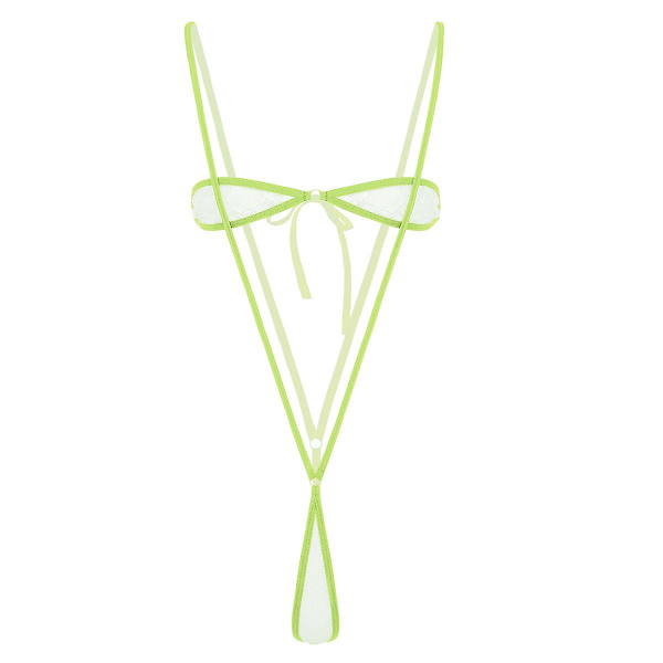 Naisten Eroottinen Seksikäs Mikro Mini G-string Thong Bikini Bodysuit Läpinäkyvä Pitsi Alusvaate Set Rintaliivit Top Suspender Alushousut Alaosa Yellow