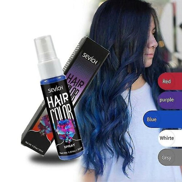 30ml 5-färgad flytande spray tillfällig hårfärg Unisex hårfärgning direkt Grey