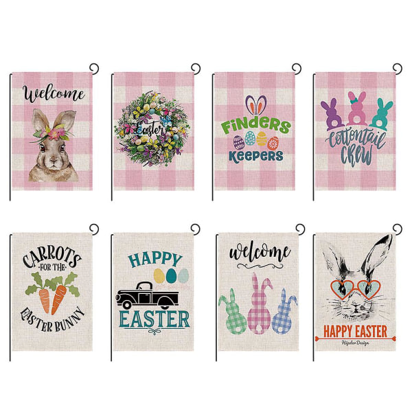 Kääntyvä Pääsiäispuutarhan Pihalippu Juhla Bunny Rabbit Banner Koriste 6