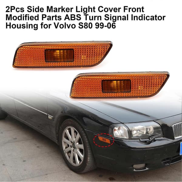 2 stk. sidemarkeringslygteafdækning, frontmodificerede dele, ABS blinklysindikatorhus 9188263 9188264 til Volvo S80 99-06