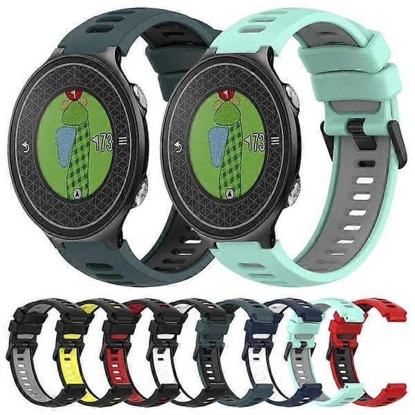 Kaksivärinen silikoni kellon ranneke Garmin Approach S6 -kelloon Black-Grey