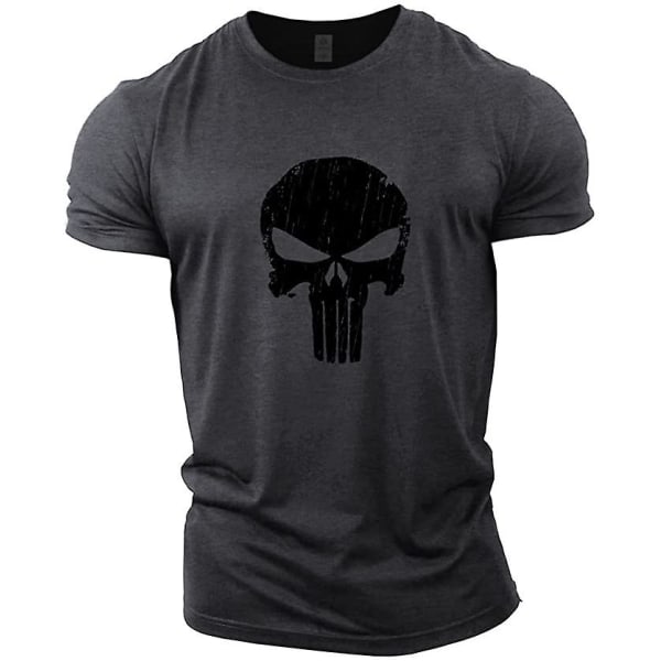 Punisher Skull Bodybuilding Top Gray XXL