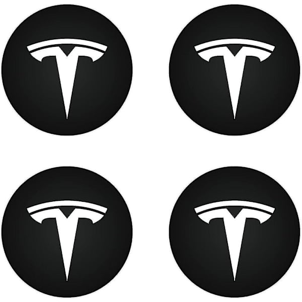 Hætte (4 stk.) kompatibel med Tesla Model Y Model 3 Modifikation Navkapsel (hvid/mat sort)
