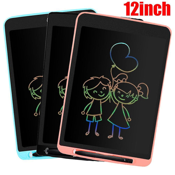 12 tommer elektronisk tegnebræt til børn, LCD-skrivetablet Black(12inch)
