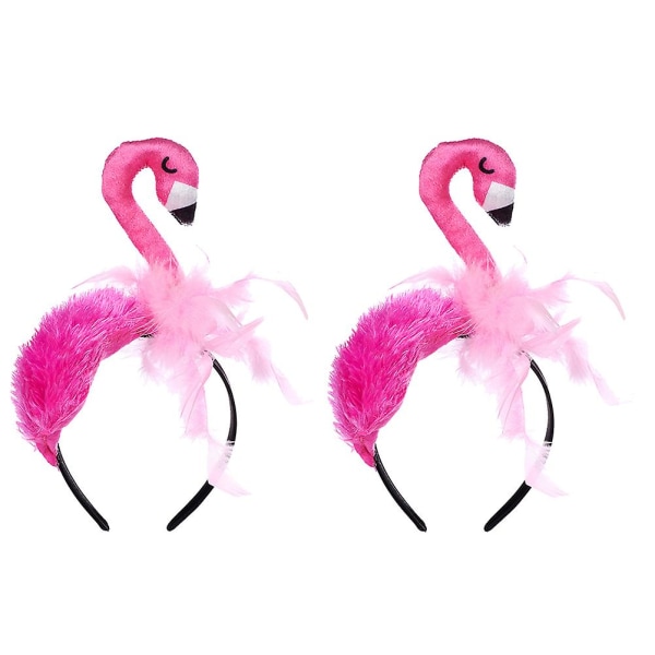 2 stk Jentehodebånd Barnepannebånd Flamingo Hodeplagg Hårbånd Flamingohodeplagg