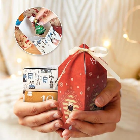 DIY Adventskalender 2025 - 25 nummererte esker & hus | Fyll selv | Julegave til barn, jenter & gutter